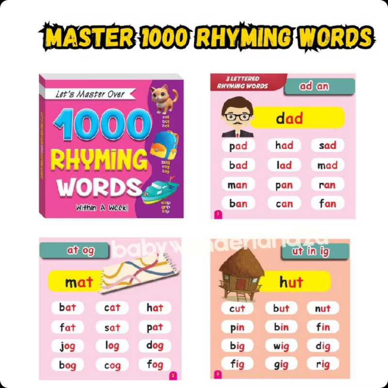 1000 Rhyming Words Cards For Kids 1000 Rhyming Words Cards For Kids